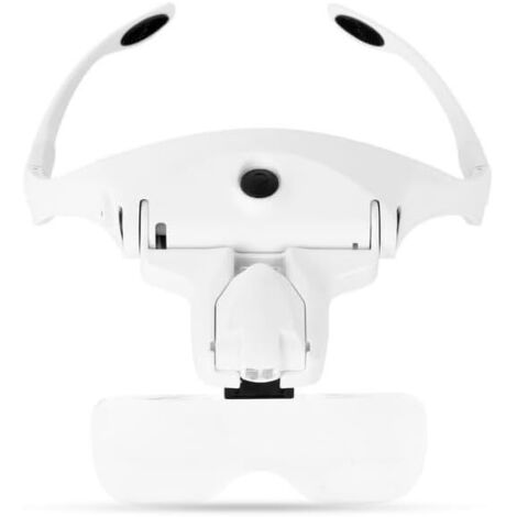 Lente d'ingrandimento con fascia e luce LED, lenti d'ingrandimento a mani libere, lente d'ingrandimento per la testa, 5 lenti 1.0-3.5X Lente d'ingrandimento regolabile Lente d'ingrandimento con luci L
