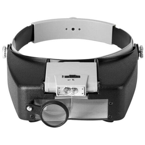Lente d'ingrandimento con fascia per orologiaio, lente d'ingrandimento a mani libere con luce, lente d'ingrandimento con luce LED, per orologiaio, gioielliere, lettura