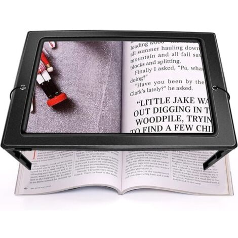 Lente d'ingrandimento da lettura 5X potenziata con 50 LED luminosi e supporto pieghevole a mani libere, lente d'ingrandimento illuminata per anziani, libri, gioielli, lavoro, cucito e problemi di vist