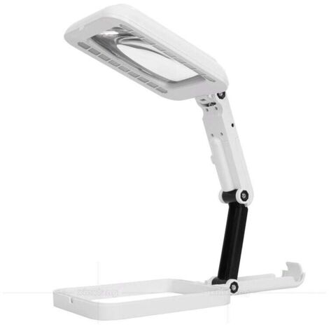 Lente d'ingrandimento da lettura, lente d'ingrandimento illuminata 2 in 1 con 18 luci LED, 3 modalità colore, supporto regolabile, lampada d'ingrandimento estetica per orologeria, hobby, artigianato, 