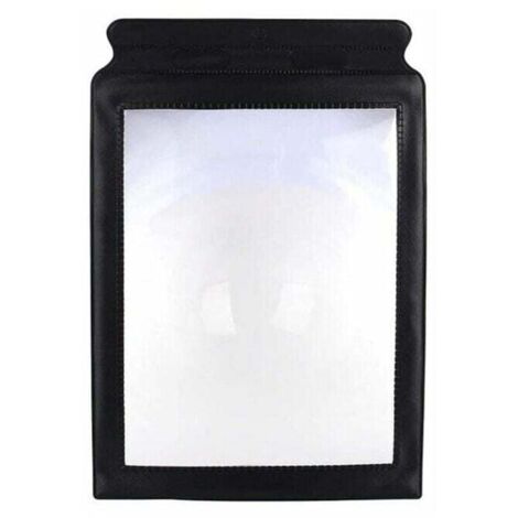 Lente d'ingrandimento da lettura UlisemA4 per anziani, portatile, superficie morbida, bordo nero, PVC, 3x.