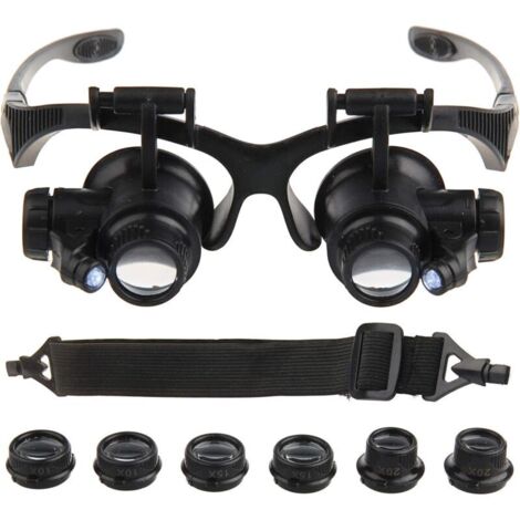Lente d'ingrandimento frontale KZQ, lente d'ingrandimento, gioielliere, kit di riparazione orologi per la lettura, riparazione gioielli, riparazione elettronica (nero)