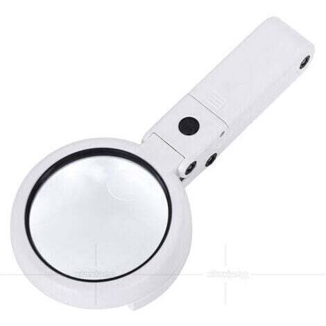 Lente d'ingrandimento illuminata, lente d'ingrandimento portatile su supporto 5X 11X con 8 luci LED, lampada d'ingrandimento con intensità regolabile