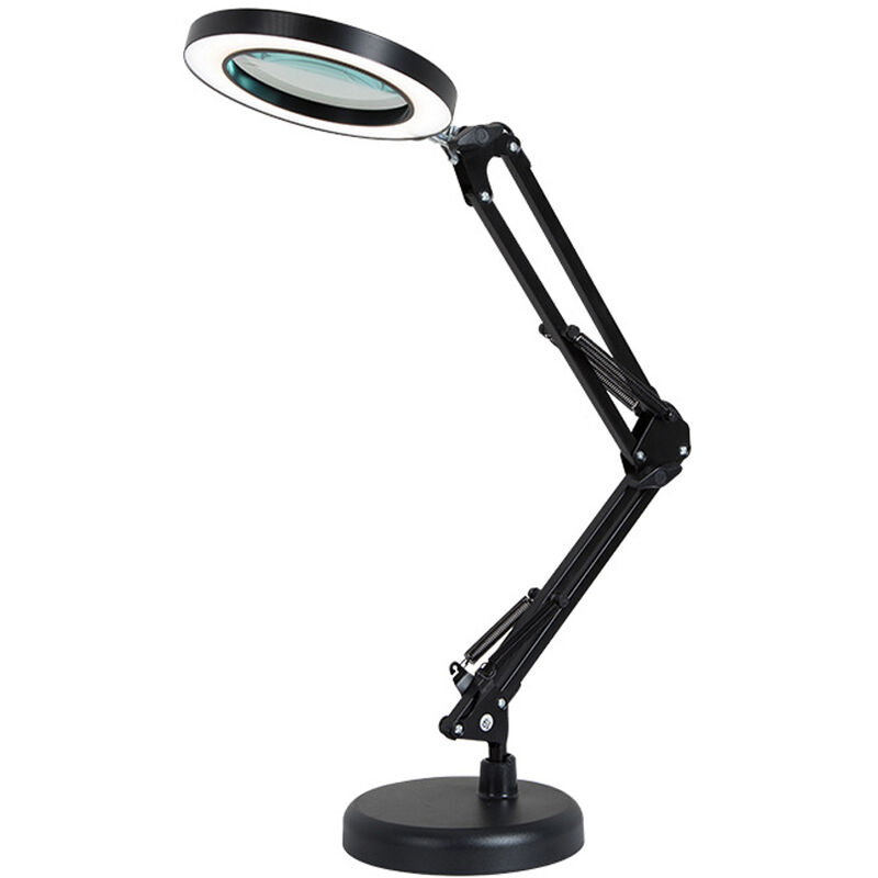 Image of Lente d'ingrandimento, lampada da tavolo da scrivania, ingrandimento 8X, luminosità regolabile a 10 livelli, con 64 LED, nero