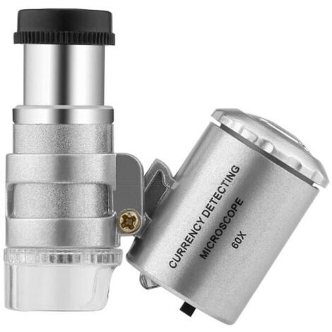 Lente d'ingrandimento per gioielliere 60X/50X in metallo a batteria con LED e luce UV Lente d'ingrandimento portatile per ispezione di gioielli Banconote Antiquariato Lente d'ingrandimento per lettura