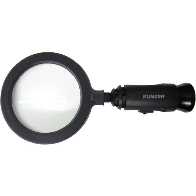 Image of Kunzer 7LL01 Lupe Lente dingrandimento portatile con illuminazione LED Lente: (Ø) 90 mm Nero