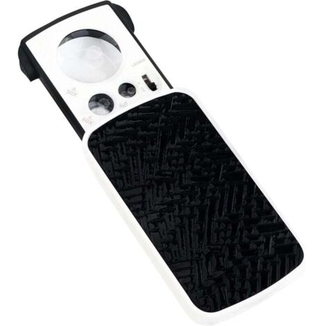 Lente d'ingrandimento portatile illuminata a LED KZQ - Ingrandimento 30x, 60x, 90x - Lente d'ingrandimento illuminata per lettura per anziani - Lente d'ingrandimento tascabile pieghevole nera per gioi