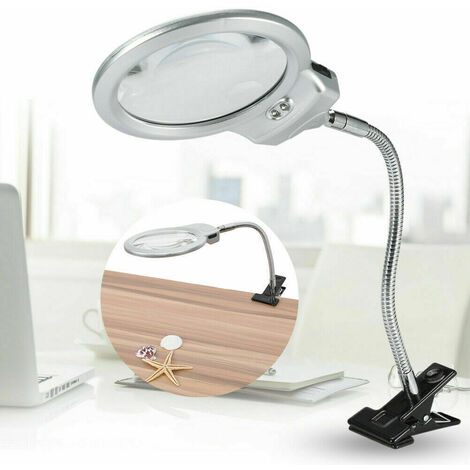 Lampada Lavoro Lente Ingrandimento 5 Diottrie Luce 60 LED Estetista  Modellismo