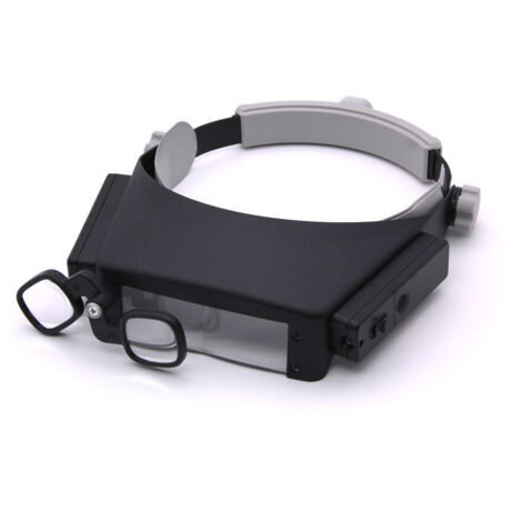 Lenti d'ingrandimento frontali con illuminazione a LED, ingrandimenti 1,5x, 6x e 8x, ideali per lavori di precisione, riparazioni, hobby creativi e passatempi.