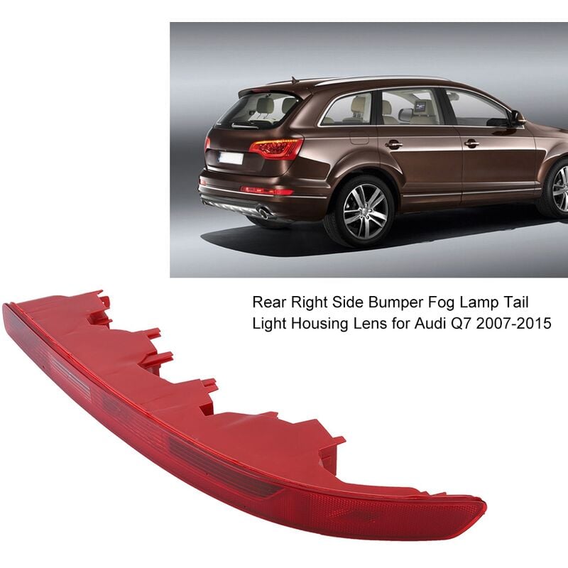 Tonysa Lentille de botier de feu arrière de feu de brouillard de pare-chocs arrière droit pour Audi Q7 2007-2015