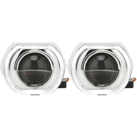 Lentille de projecteur Bi LED 3 pouces avec carénages Angel Eyes, lentilles de phare 9-24V pour H1 H4 H7 HB3 HB4 D1 blanc