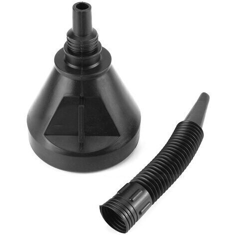 L'entonnoir de carburant de voiture peut bec pour le mazout essence diesel essence 2016 2 en 1 entonnoir en plastique noir