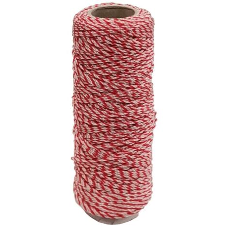 LENZA P/MURATORE IN PP BIANCO ROSSO 100 M