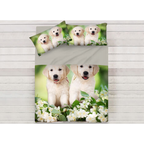 Lenzuola Copriletto Letto Sogni D'oro 100% Cotone Disegno Springdog 64, misuraSingolocoloreSpringdog 64