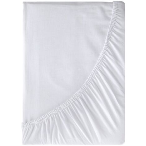 LENZUOLO CON ANGOLI EUROFIRANY COTONE BASIC 140 X 200 X 30 CM BIANCO
