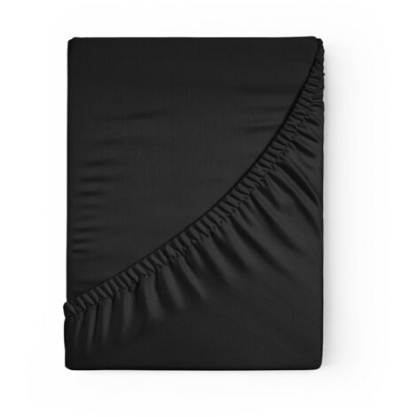 LENZUOLO CON ANGOLI EUROFIRANY COTONE BASIC 160 X 200 X 30 CM NERO