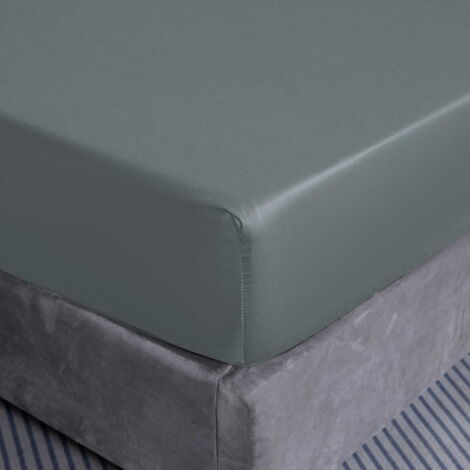 LENZUOLO CON ANGOLI IN COTONE 160x200+25 GRIGIO