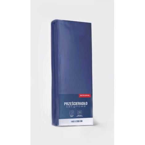 Lenzuolo con angoli in raso 140x200 microfibra blu navy
