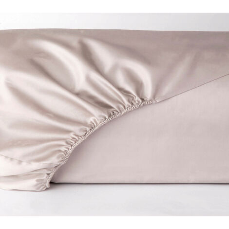 Lenzuolo con angoli in raso beige latte 200x200 MARO HOME