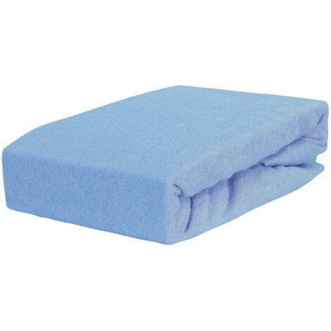 LENZUOLO CON ANGOLI IN SPUGNA BLU 220x200