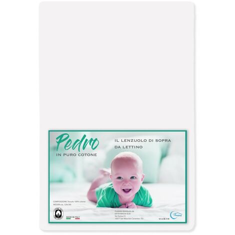 LENZUOLO di sopra PEDRO per lettino BAMBINO TUTTI I COLORI Bianco