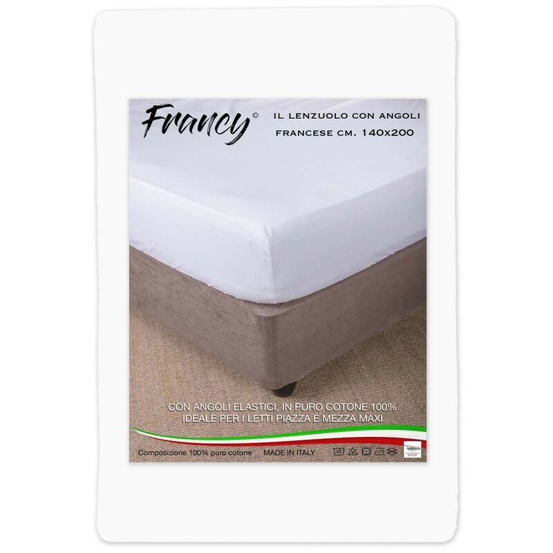 Lenzuolo Francy Con Angoli Francese Bianco 1 Piazza E Mezza Grande ...