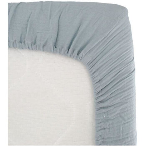 Lenzuolo in mussola - DOMIVA - 70x140 cm - Blu vintage - Garza di cotone