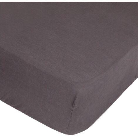 Lenzuolo matrimoniale linah in lino lavato grigio ardesia 140x190cm - Atmosphera créateur d'intérieur