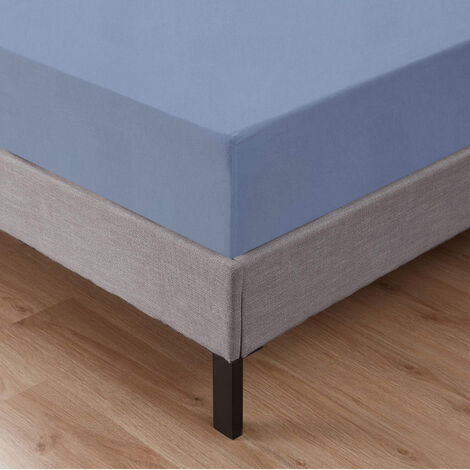Lenzuolo Sotto Con Angoli Elastici 100% Puro Cotone  Azzurro - Una piazza e mezza