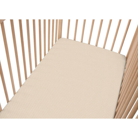Lenzuolo Sotto Con Angoli Per Lettino E Culla Fantasia Pois, misuraCullacoloreBeige