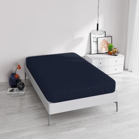 Lenzuolo sotto ELEGANT con angolo da 35cm, Blu Scuro, Piazza e Mezza