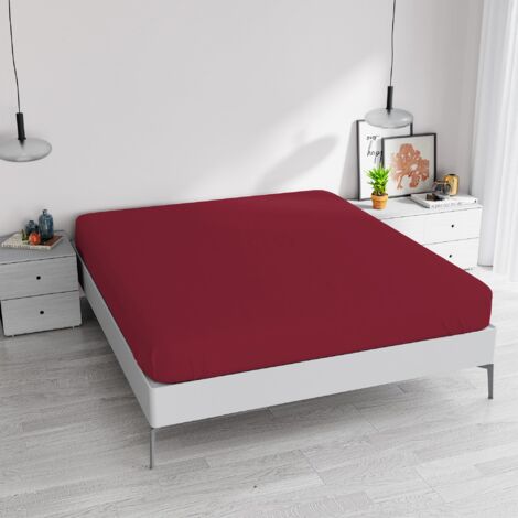 Lenzuolo sotto ELEGANT con angolo da 35cm, Bordeaux, Matrimoniale