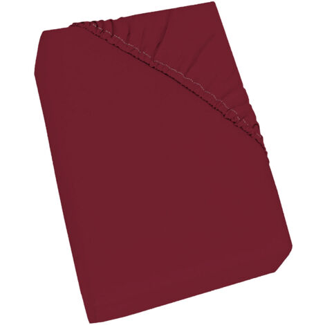 Lenzuolo Sotto Singolo con Angoli ed Elastico Tinta Unita Bordeaux