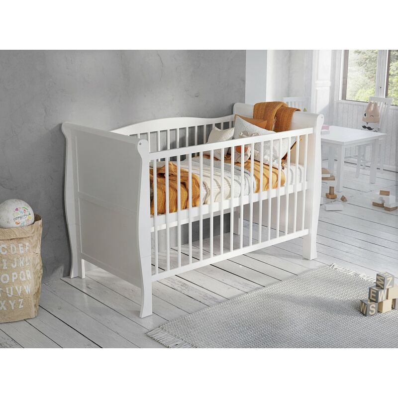 Leo Cot Bed 120x60cm (White) - White