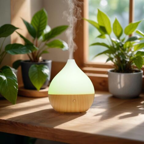 Leo Diffusor für ätherische Öle – Ultraschall-Diffusor für kalte Aromatherapie – Elektrischer Diffusor für Raumdüfte – Stromversorgung über USB, LED-Stimmungsbeleuchtung, leise und kompakt