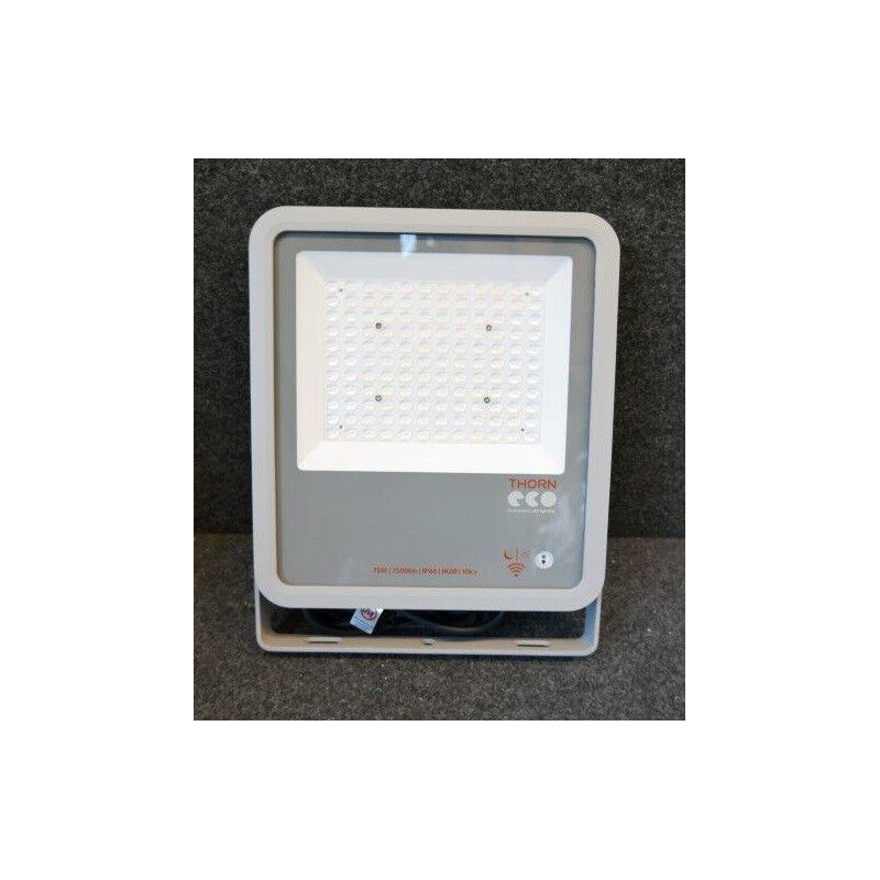 Thorn - Projecteur exterieur led 100W alu gris asym 349x272x67mm detecteur de lumiere 3000K 10000lm 230V non-dimmable IP66 leo led