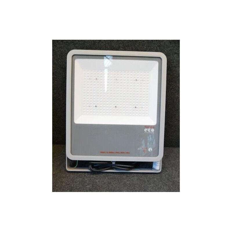 Thorn - Projecteur exterieur led 150W alu gris asym 456x366x72mm detecteur de lumiere 3000K 15000lm 230V non dimmable IP66 leo led