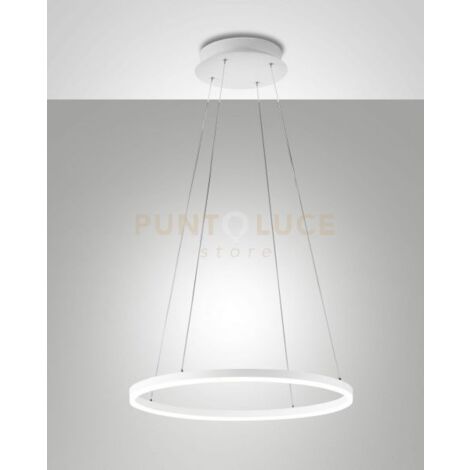 LEO SOSPENSIONE BIANCA A LED 36W 3000K 3780LM D.60CM ON/OFF