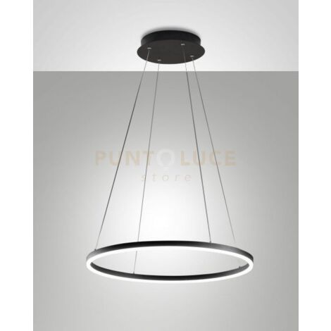 LEO SOSPENSIONE NERA A LED 36W 3000K 3780LM D.60CM DIMMERABILE DALI