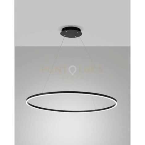LEO SOSPENSIONE NERA A LED 60W 4000K 6700LM D.100CM DIMMERABILE DALI