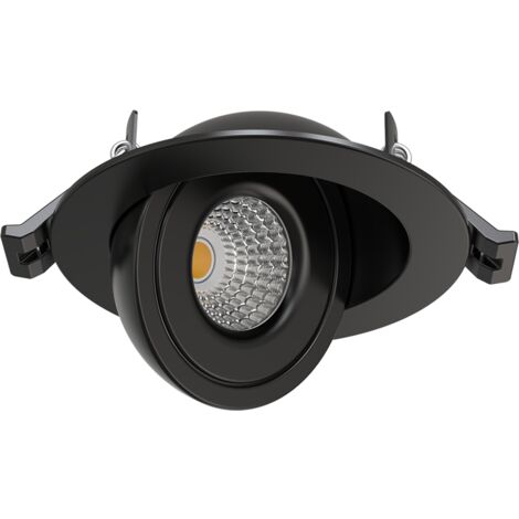 LEO Spot encastré noir 8W, 690Lm, CCT 2700K/3000K/4000K, Orientable 90°, Rotatif 360° - S0160790D - SOLUM