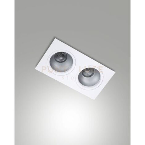 LEON CORNICE DI FARETTI INCASSO 2 LUCI BIANCA ATTACCO GU10 24X12,8CM