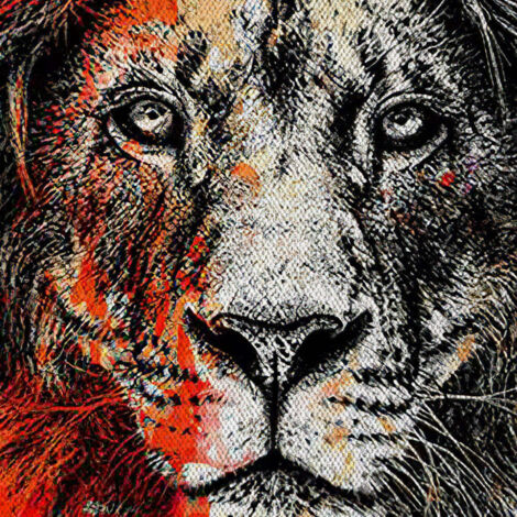 Leon -  Quadro Canvas Contemporaneo su telaio in legno - Misura: 70x100 cm