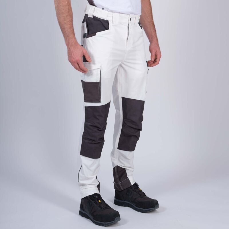 LEONARD PANTALON DE TRAVAIL 1241 Blanc , Gris 52