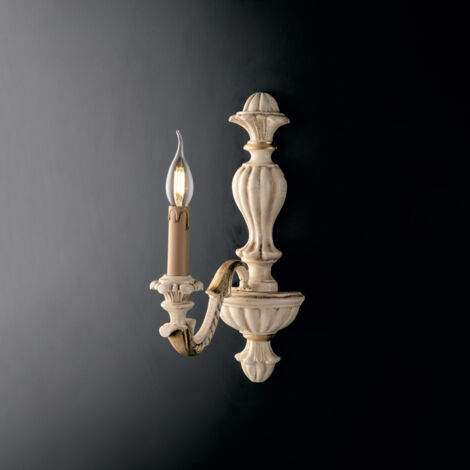 Leonardo Applique in legno avorio e foglia oro 1 luce .14 P.24 BL180-AP1-AV