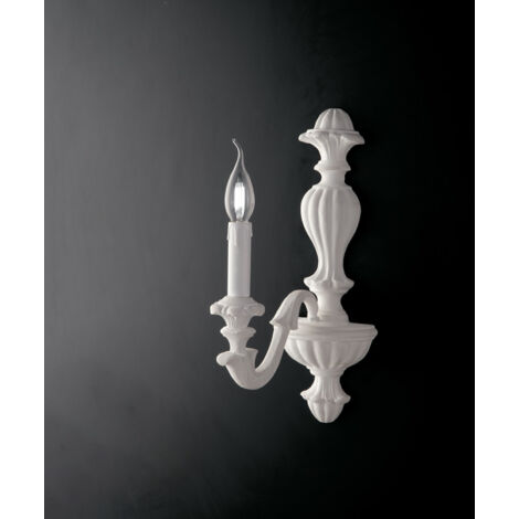 Leonardo Applique Murale En Bois Blanc Shabby 1 Lumière .14 P.24 Bl180-Ap1-Bco