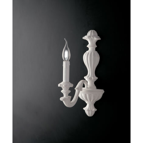 Leonardo - Shabby weiße Wandleuchte aus Holz 1 Licht .14 - P.24 - BL180-AP1-BCO