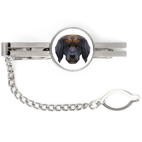 Leonberger - fermacravatta geometrico con foto e scritta Art-Dog