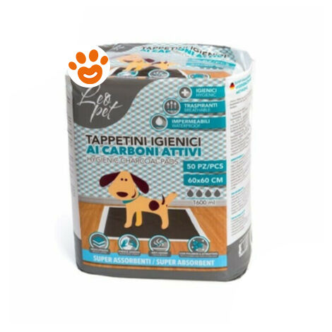Leopet Tappetino Assorbente Carboni Attivi (60x60cm)  - Leopet Tappetino Assorbente Carboni Attivi (60x60cm) - Confezione Da 50 Pezzi