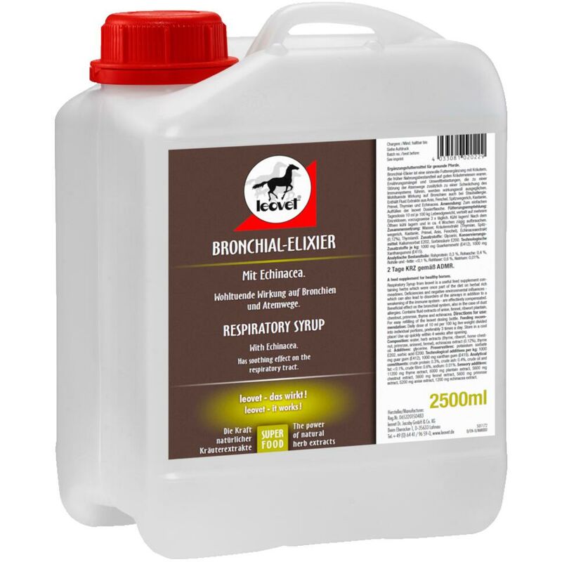 Leovet Bronchial Elixir - élixir pour les bronches 1 l avec toute la puissance des extraits naturels d'herbes
